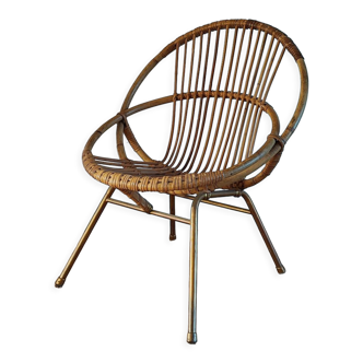 Rattan shell armchair