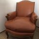 Louis VX style leather armchairs