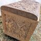 Antique Large Exotic Wood Chest Carved Africa