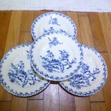 4 assiettes plates Gien service Chardons