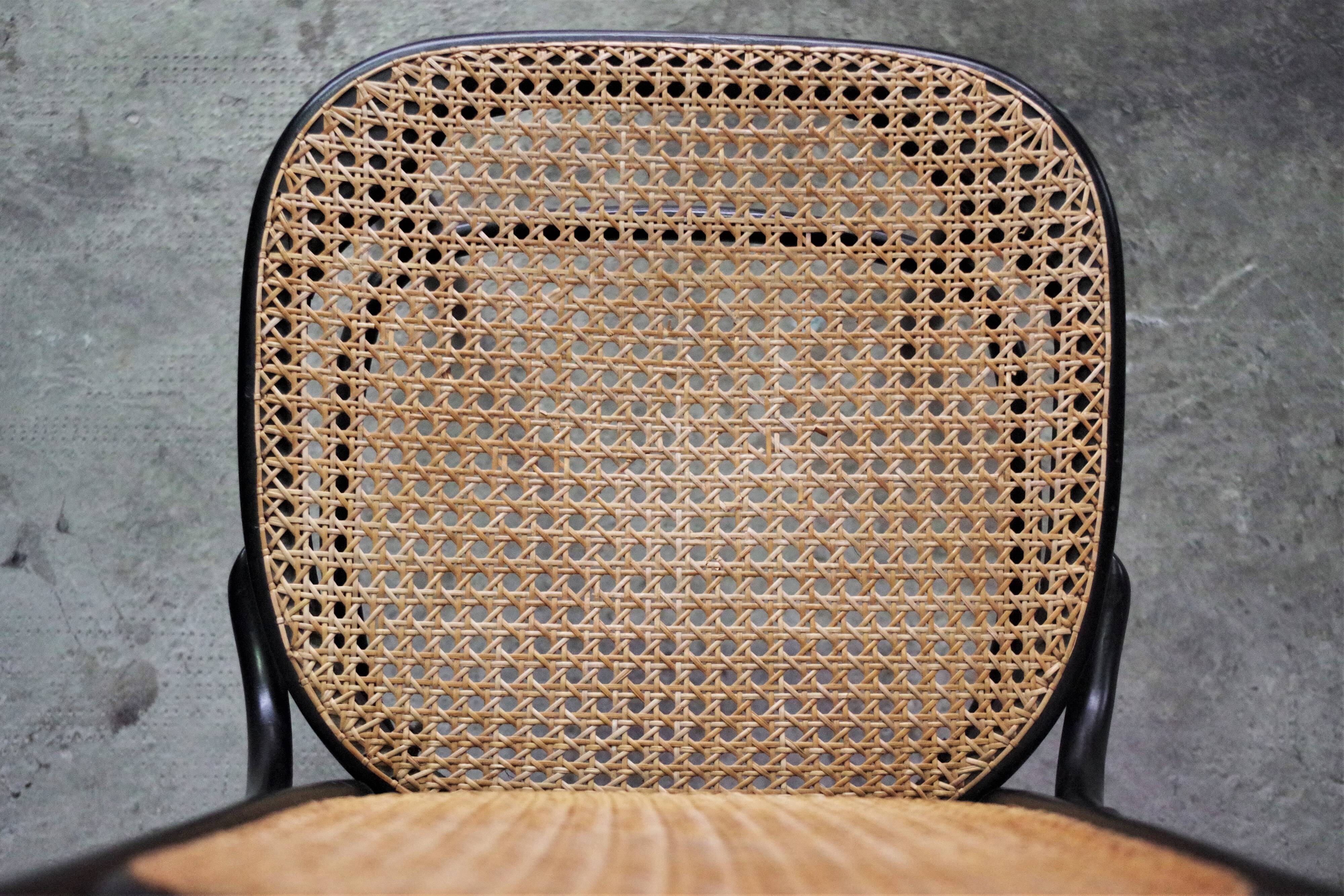 Chairs in bent beech and vienna straw, 1980