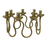 Scandinavian brass candle holder by Lars Holmström, Sweden 1950s