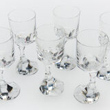 6 Baccarat wine glasses from the rare Narcisse model, 1971