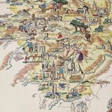 Old Limousin map illustrated Jacques Liozu 1951