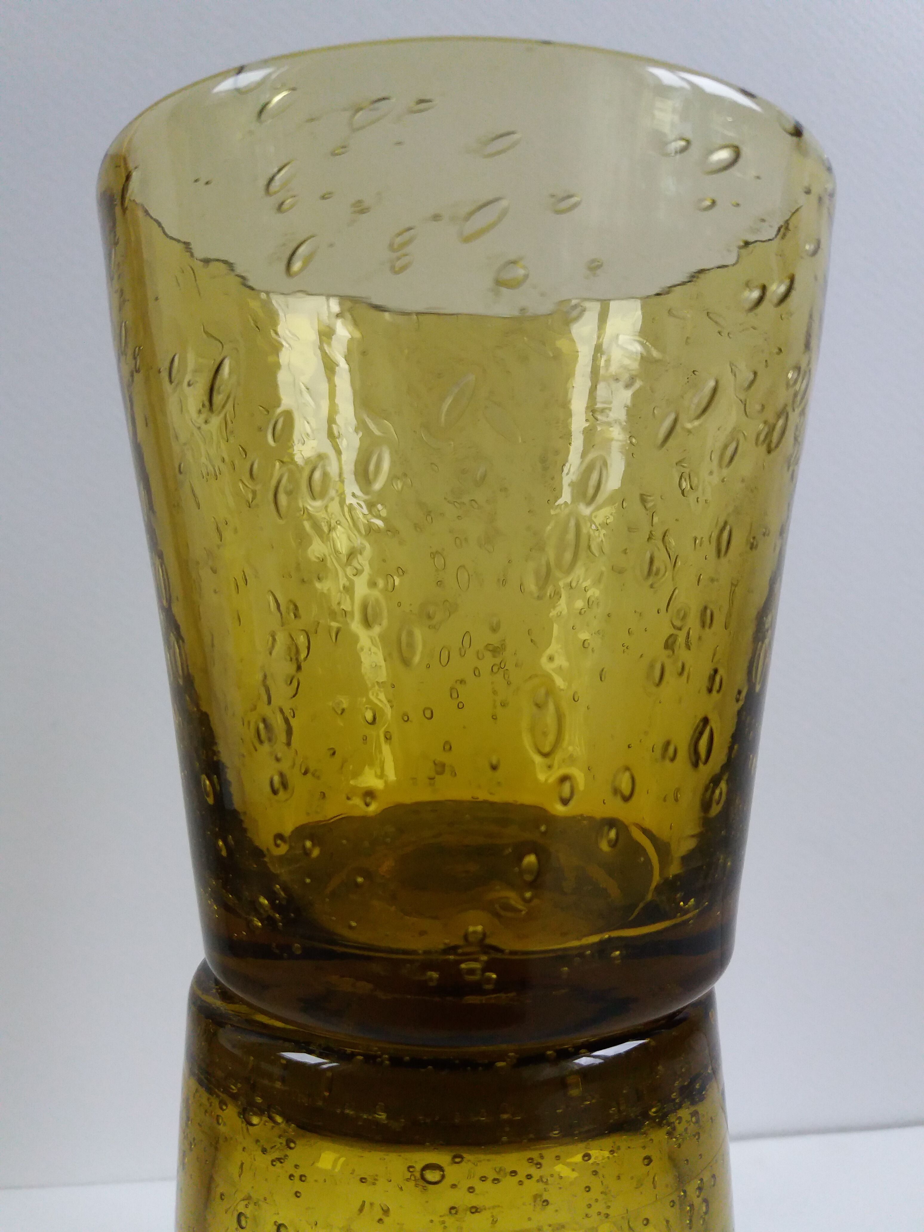Set de 5 verres de biot vert olive