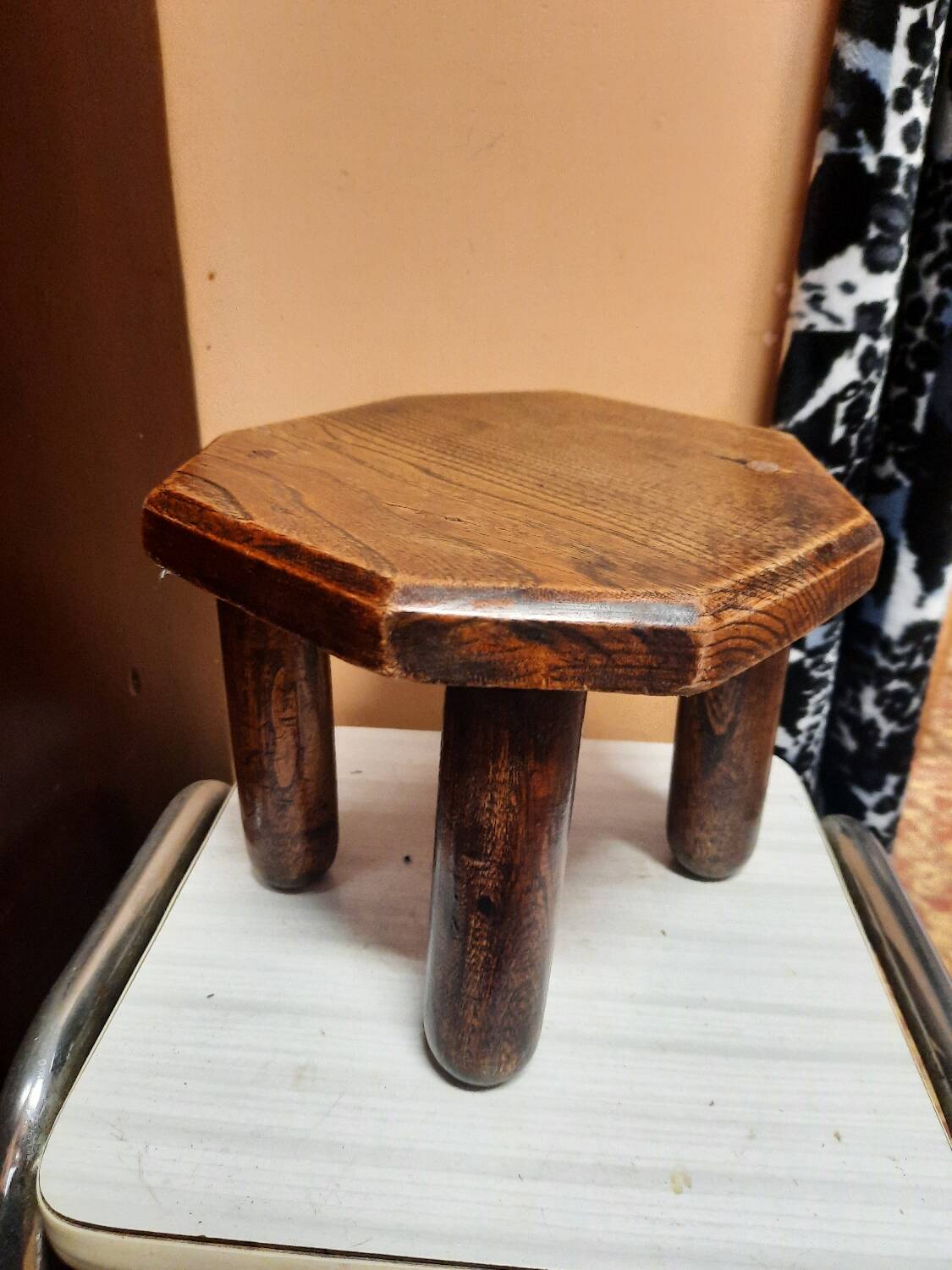 Solid oak stool