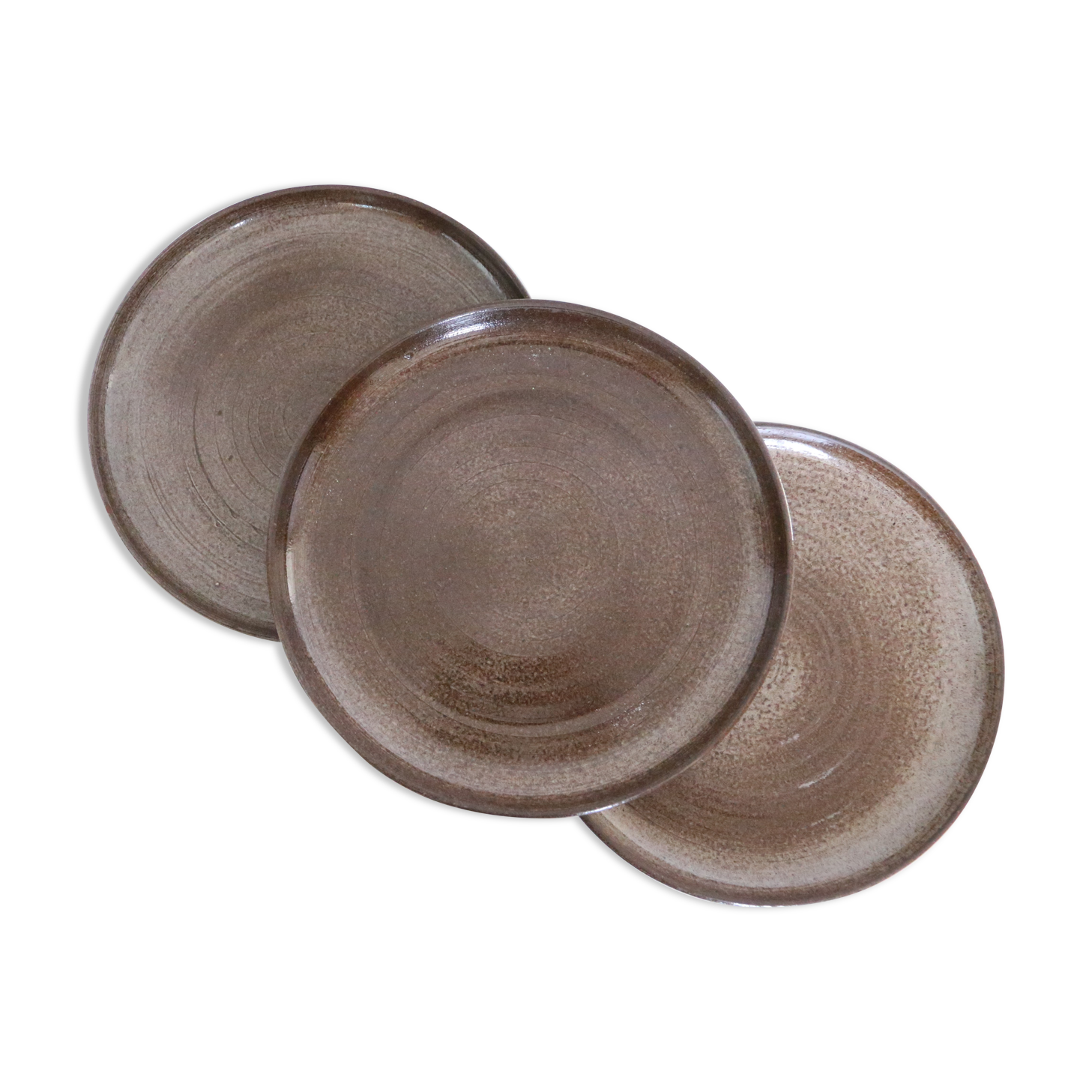 Flat plates x3, artisanal pottery, France
