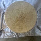 side table finished in bone marquetry