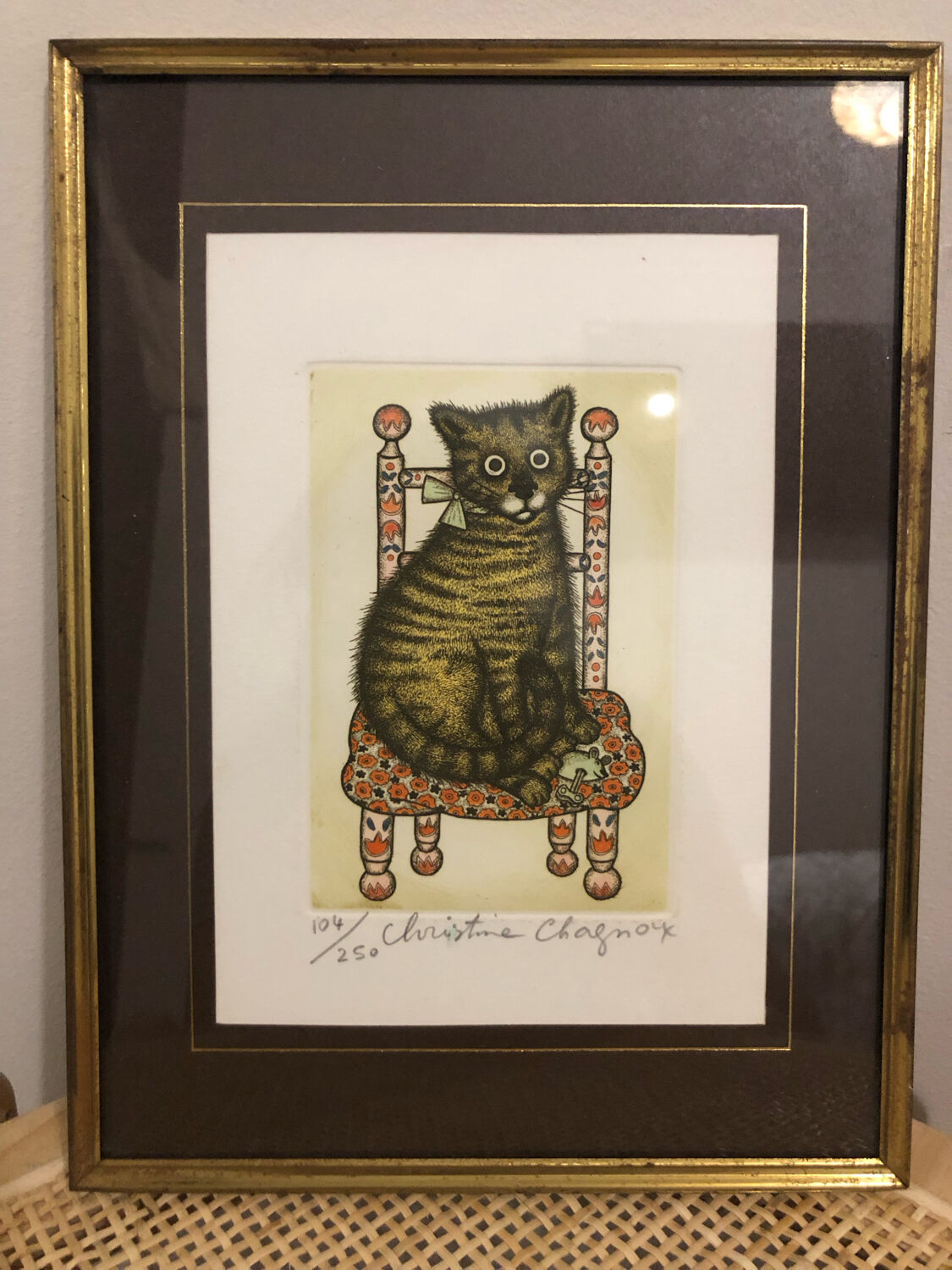 Lithograph of a cat