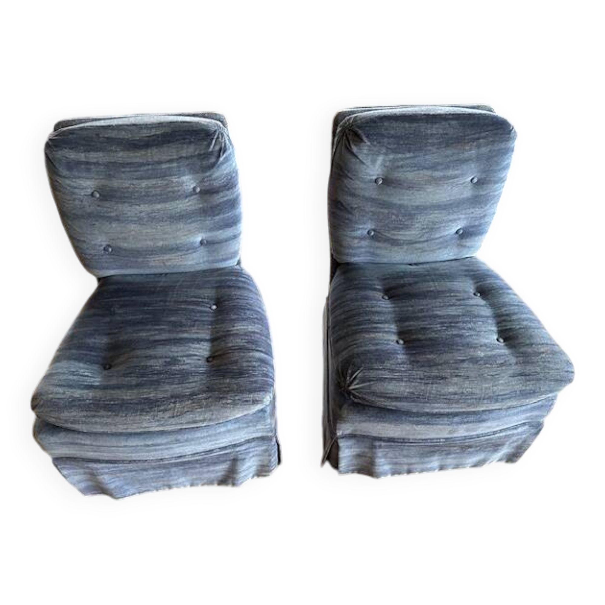 Pair of velvet armchairs