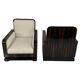 Set of Art Deco Italian Macassar and Walnut Root Armchairs, 1930s