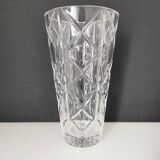 Crystal vase with lozenge decoration, 25.5 cm