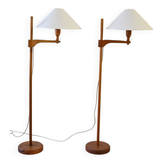 Pair of Teak Floor Lamps by Carl Malmsten