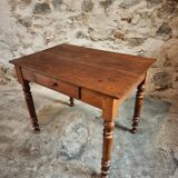 Vintage French Table | 1950s | Oak & Beech | With Drawer