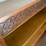 Brutalist style oak bookcase