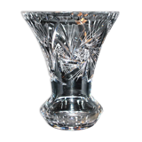 Vase évasé en cristal taillé de Bohème - taille riche en étoile 16cm