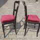 Pair of chairs Napoleon III blackened wood and seat red velvet