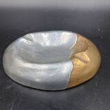 Brutalist Ashtray by Arte3 1980 Spain In Bronze and Silver Metal