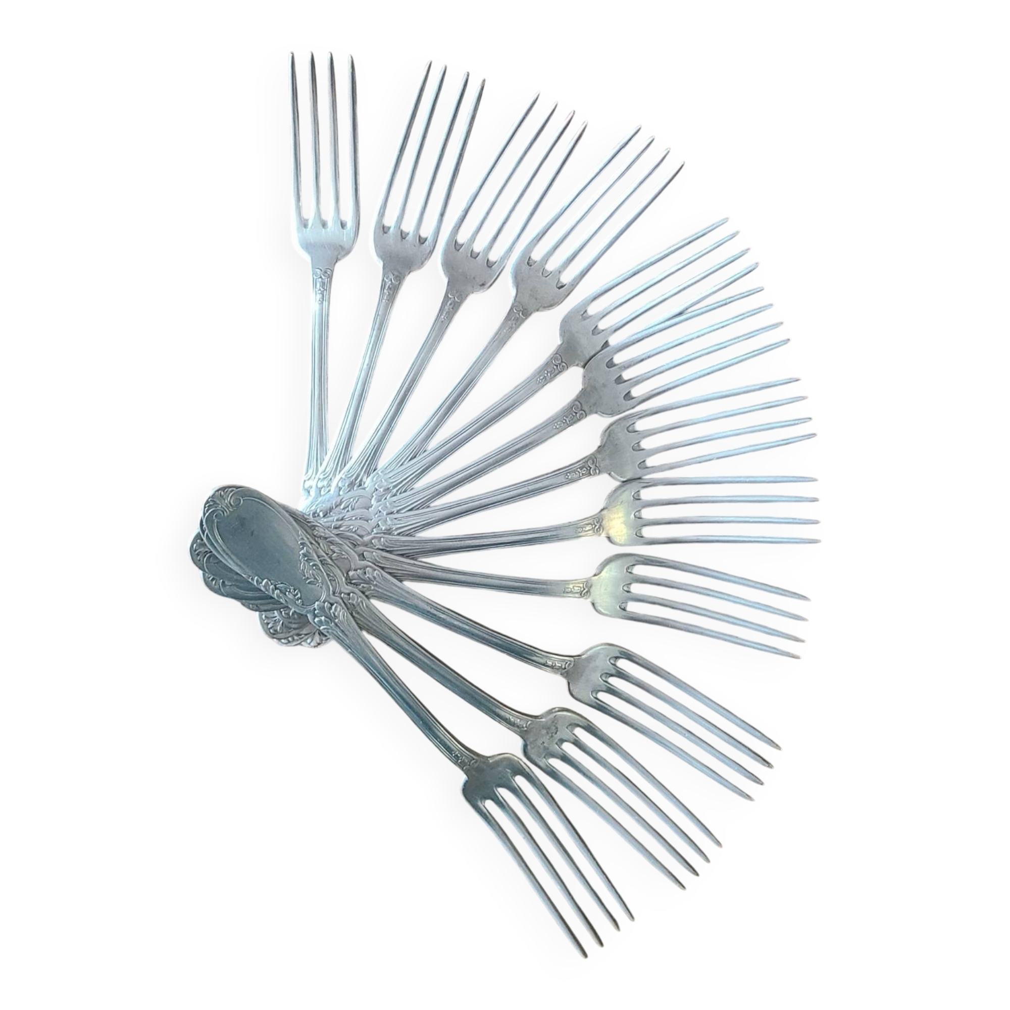 Lot de 11 anciennes fourchettes métal argenté