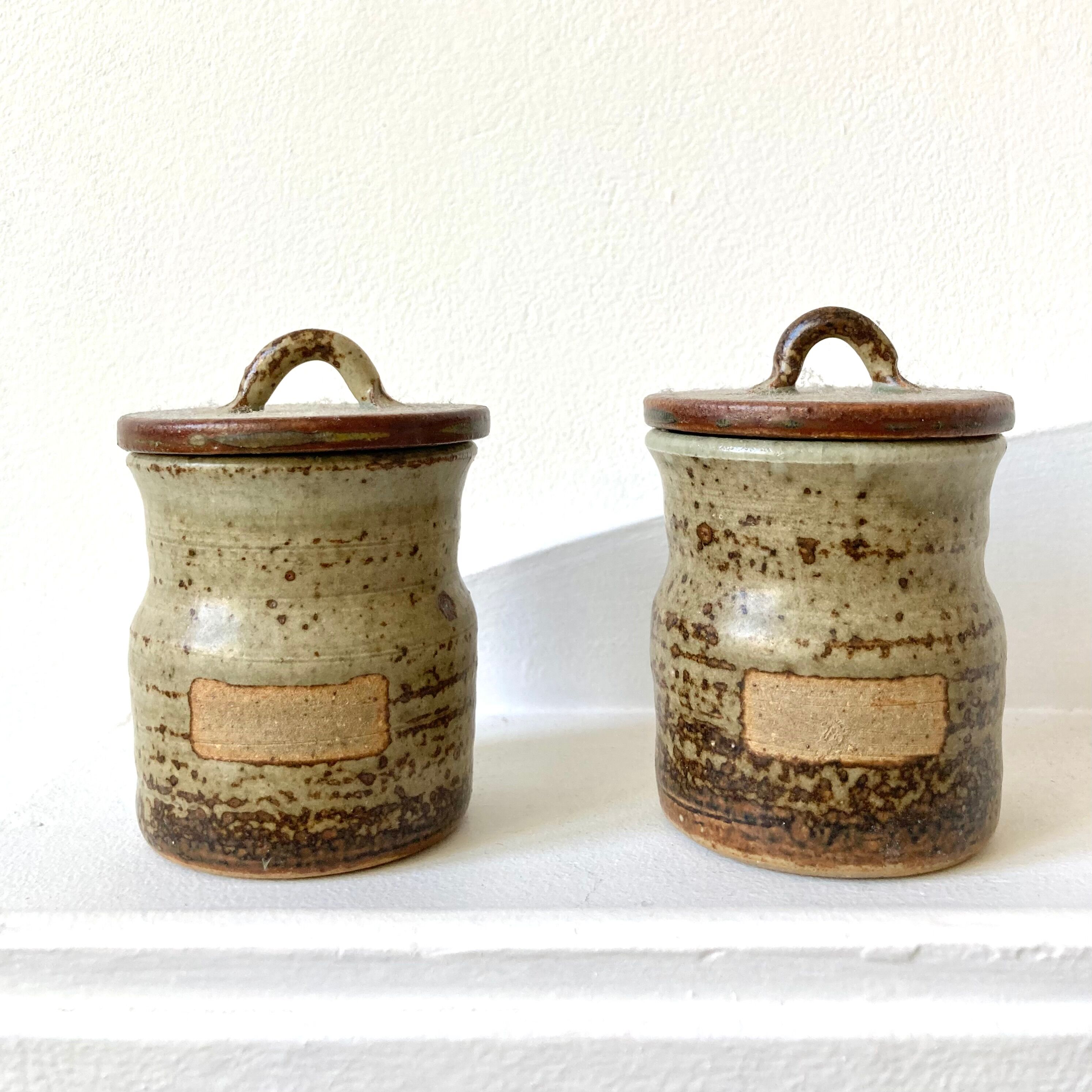 60/70 stoneware spice jars signed Atelier Le Cep