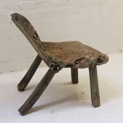 Sturdy Wabi Sabi chair in solid wood, 1950