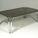 Large Coffee Table from Tubular Steel and Smoked Glass, 1980s.