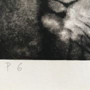Gravure en noir sur velin fort signée de mamer, sans titre, 1970