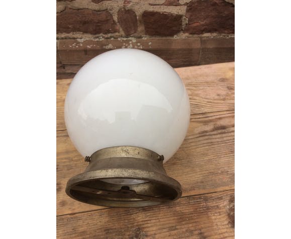 Lampe industrielle en verre 1950