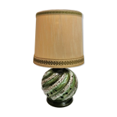 Lampe à poser vintage - céramique verte ajourée - années 60