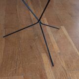 vintage wicker gueridon with a black metal tripod base from the 1960s