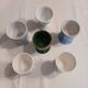6 mismatched old egg cups