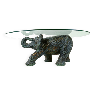 Unique Sculptural Elephant Coffee Table, 1970s