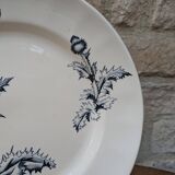 Old Lonchamp ceramic plate, Chardon Terre de fer model