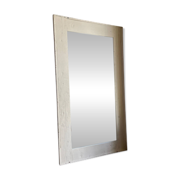 White wooden mirror 245 x 125 cm