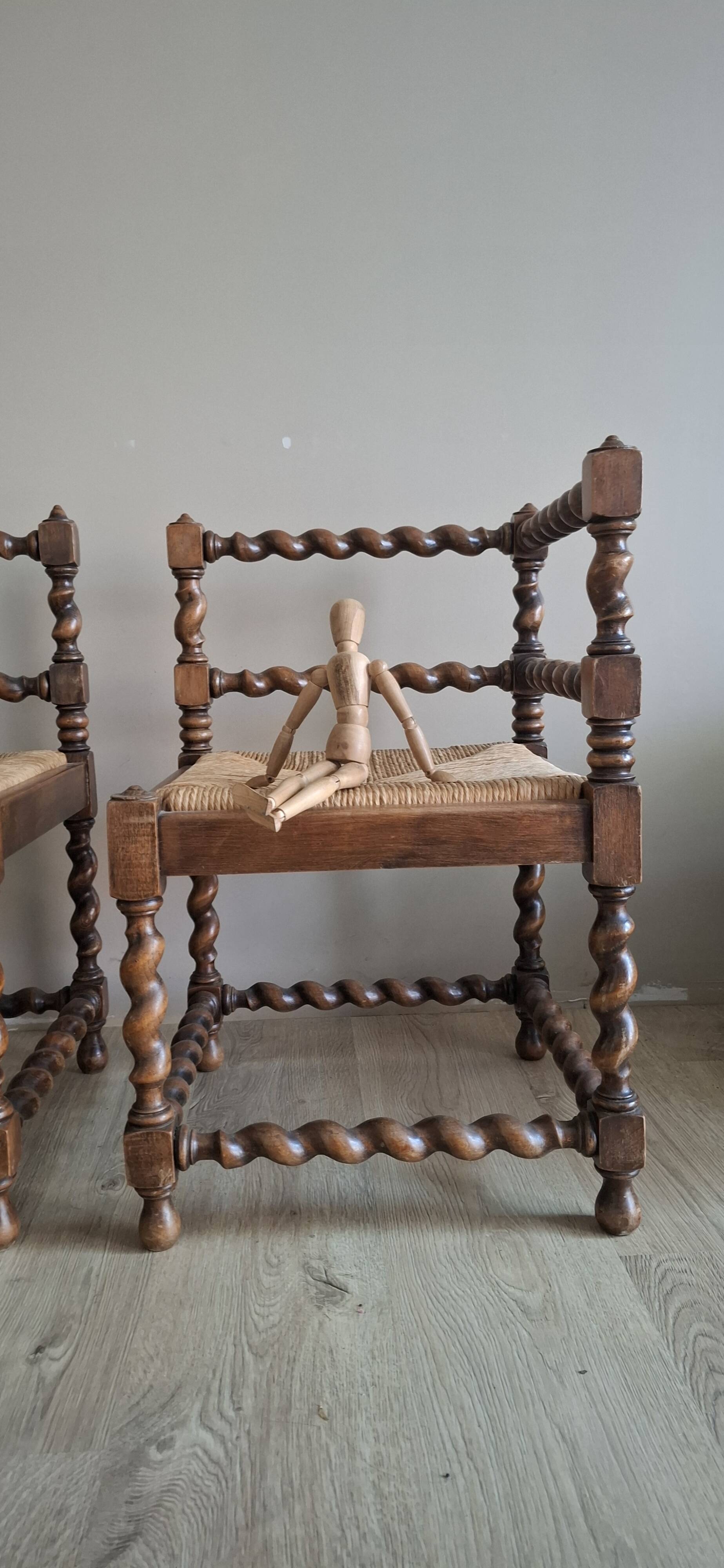 Pair of corner chairs with fireside