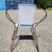 Vintage black metal armchair