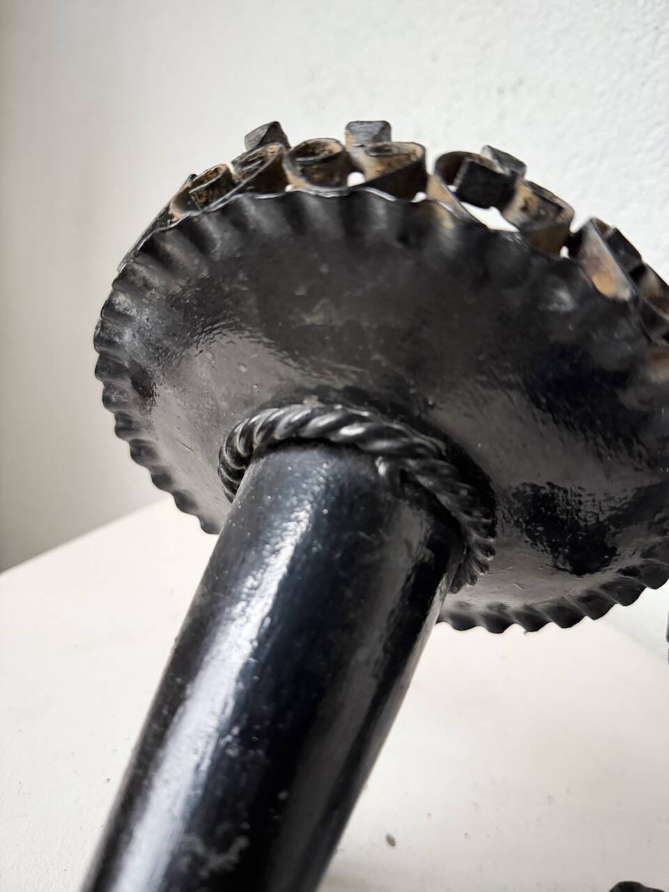 Black metal brutalist wall lights