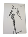 Christian Dior: jolie illustration/ tirage dessin/croquis de mode années 1980