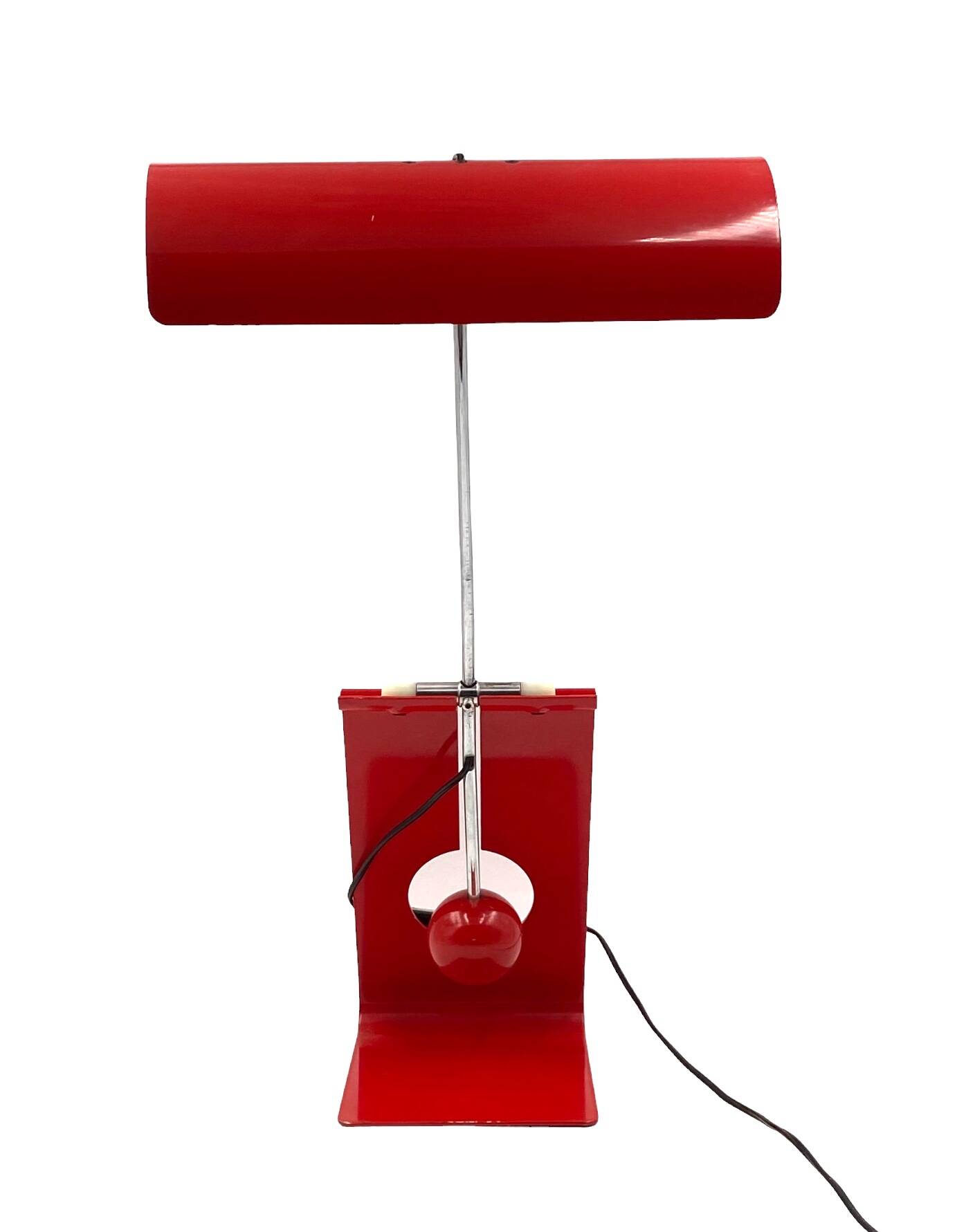Mauro Martini, red 'Picchio' woodpecker table lamp, F.lli Martini Italy 1970s