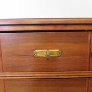 Art Deco chest of drawers - 4 drawers - locks - checkered wood veneer top - 50s