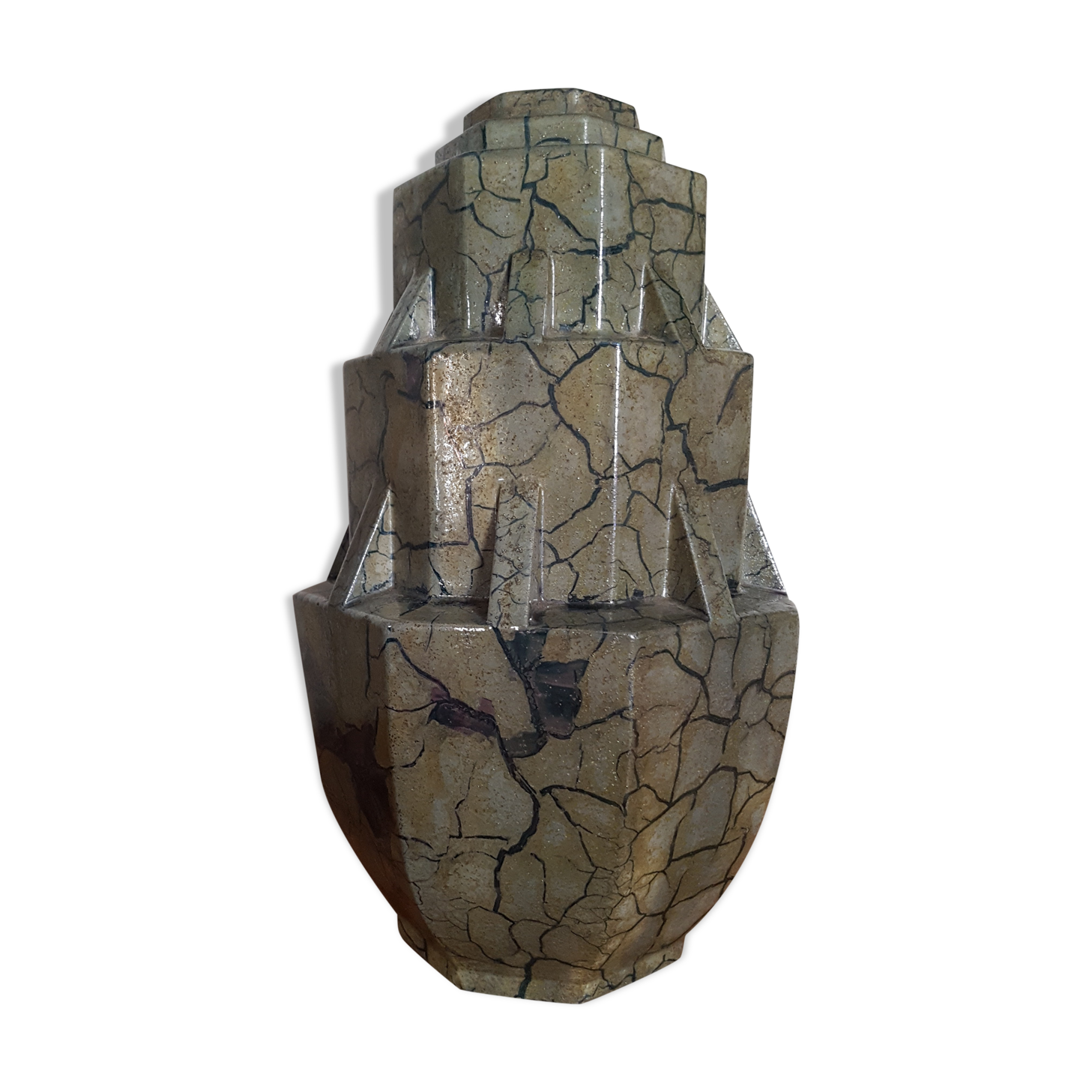 Vase à gradins Art Déco, Ecole de Nancy, Mougin, numéroté