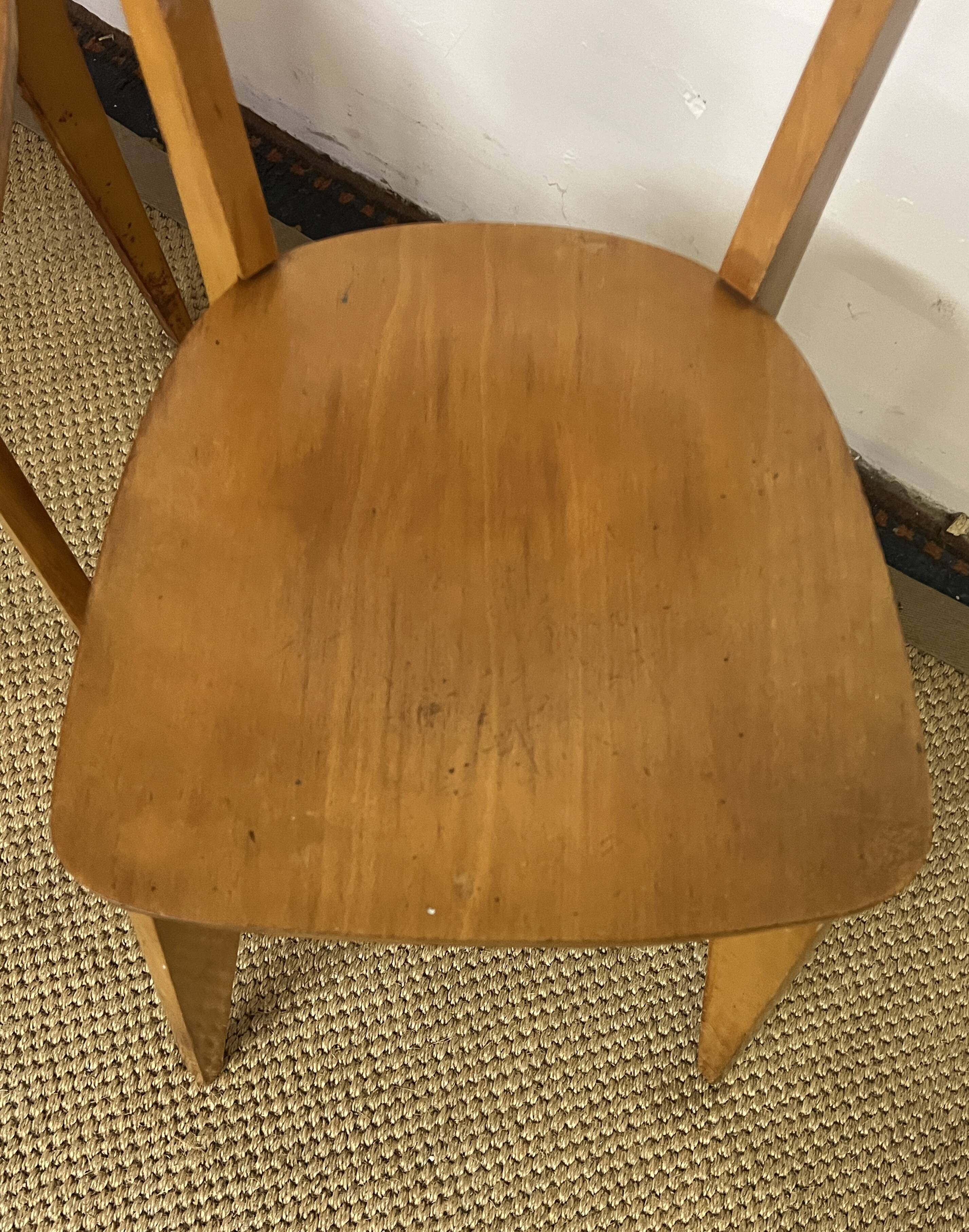 Set of 3 vintage wooden bistro chairs