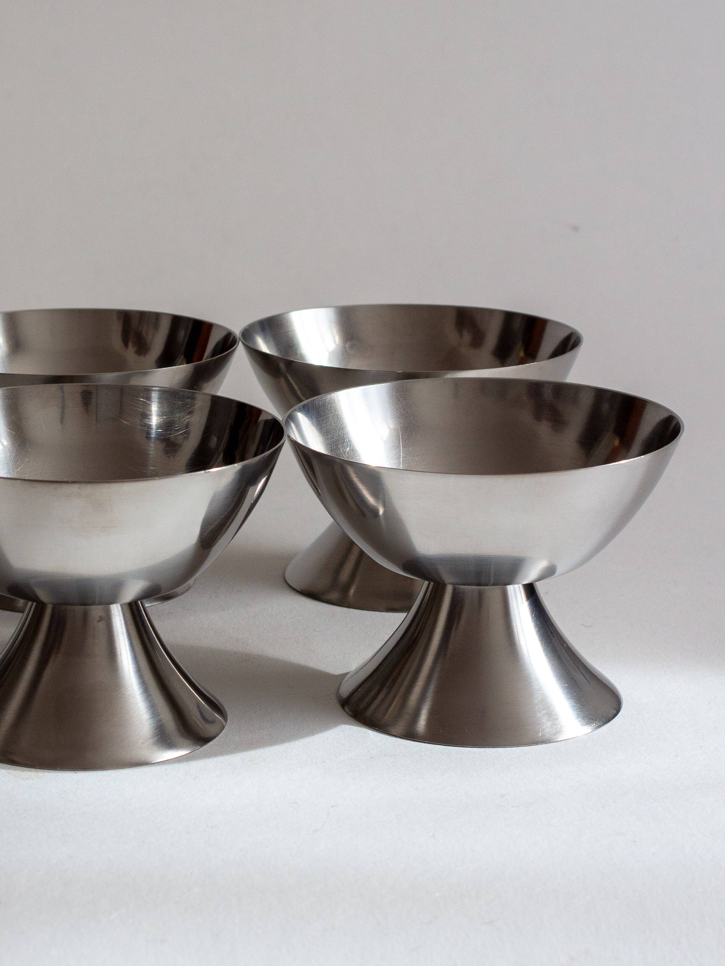 Set of eight ice cream cups, Lundtofte Denmark, 1960s