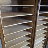 Solid oak double curtain filing cabinet