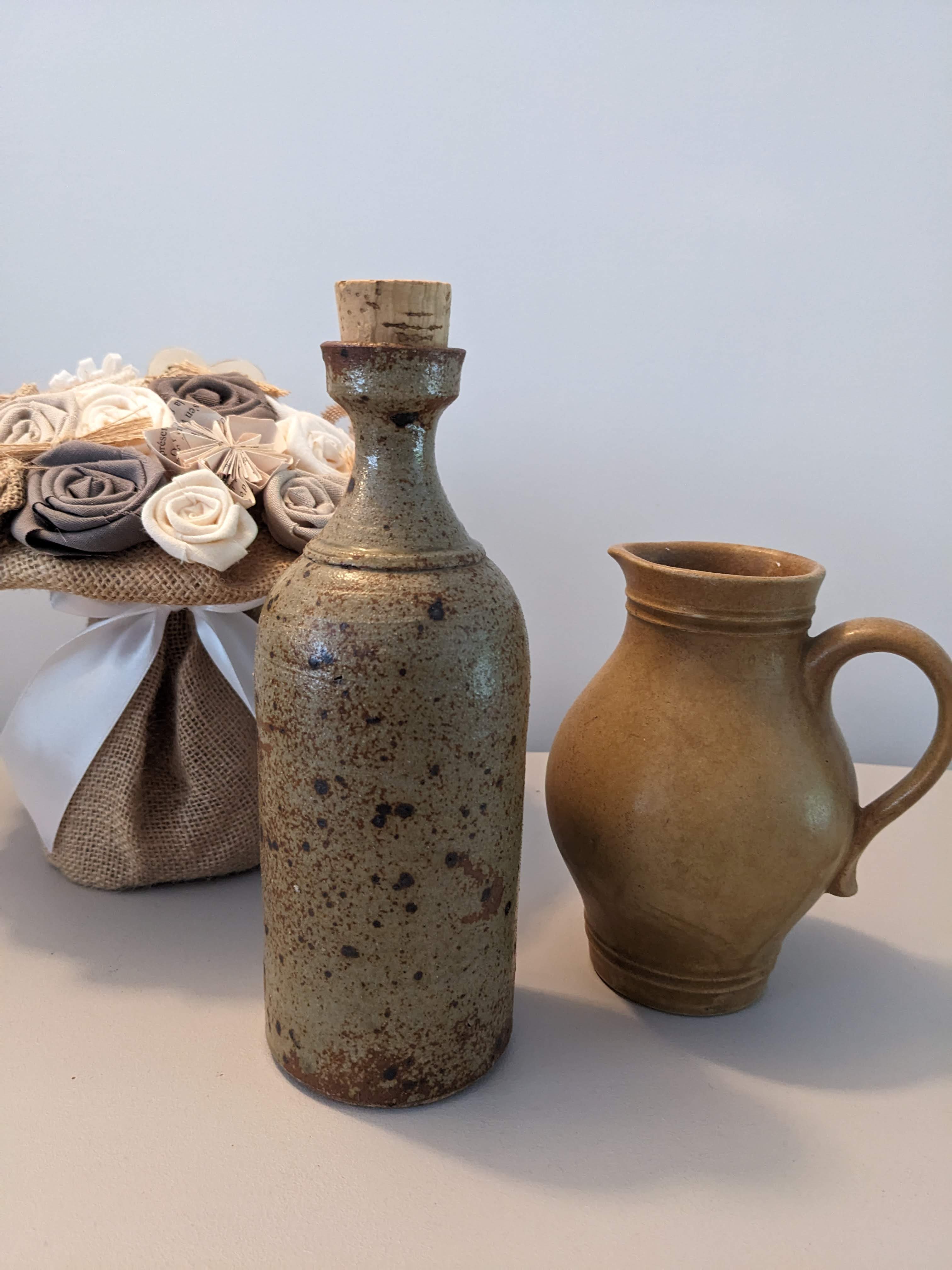 Pyrite stoneware bottle