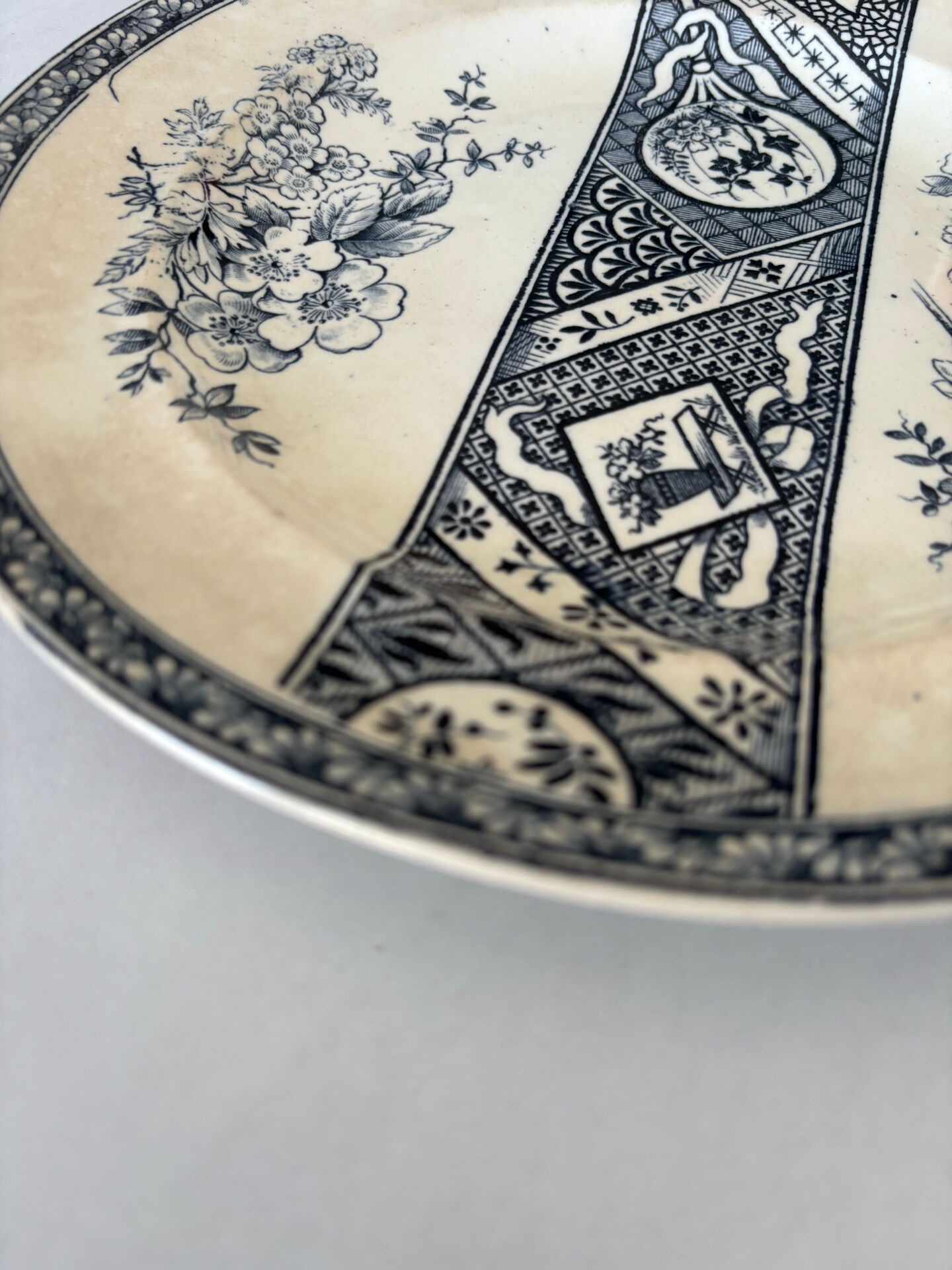 Old blue night ironstone plate for Vermont Frè shop.