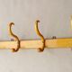 Wall coat rack with 4 hooks, around 1925, bent wood.