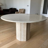 Travertine round table