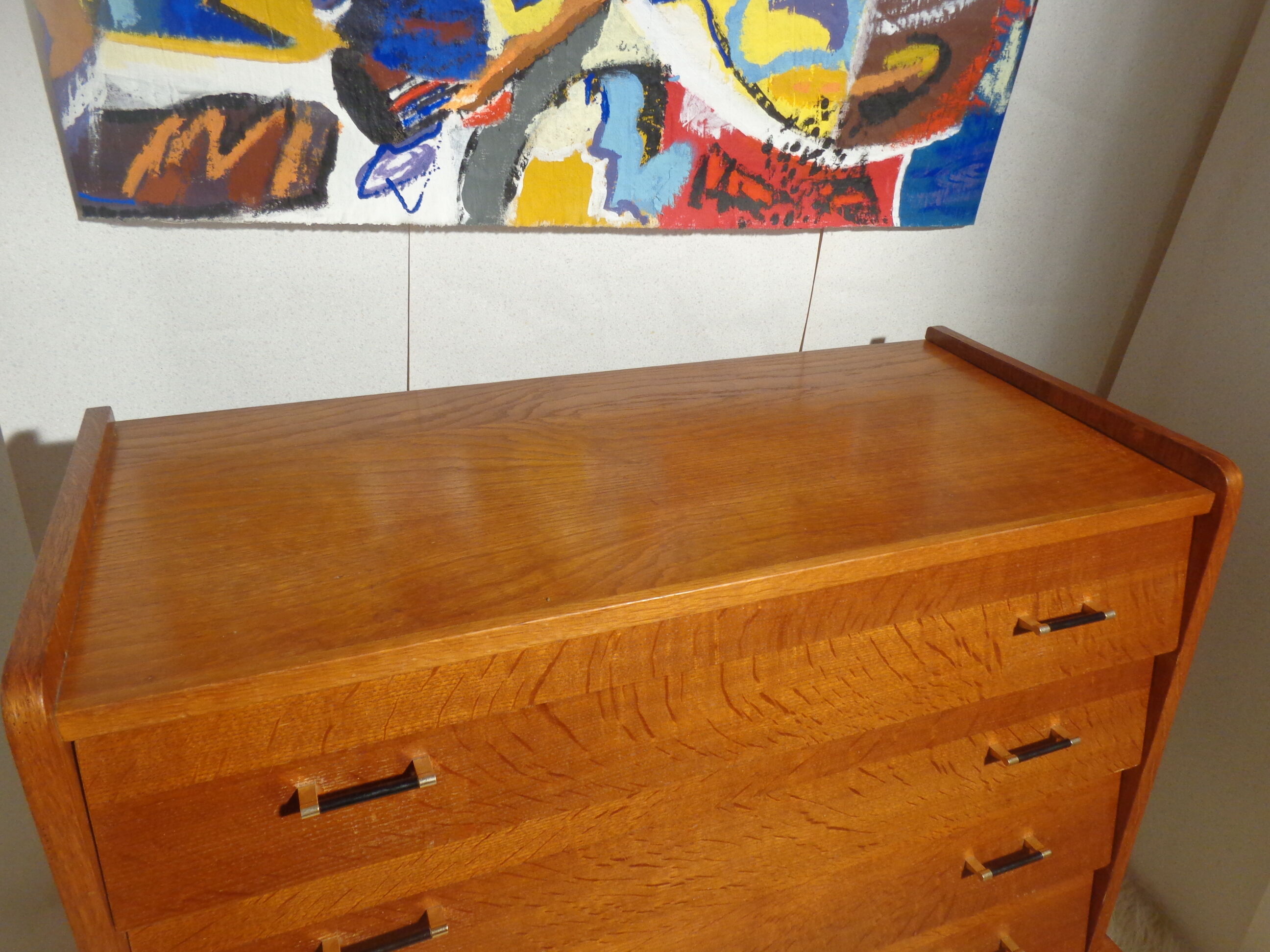 Commode vintage scandinave pieds compas année 50