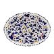 Oval dish 35cm navy blue flowers
